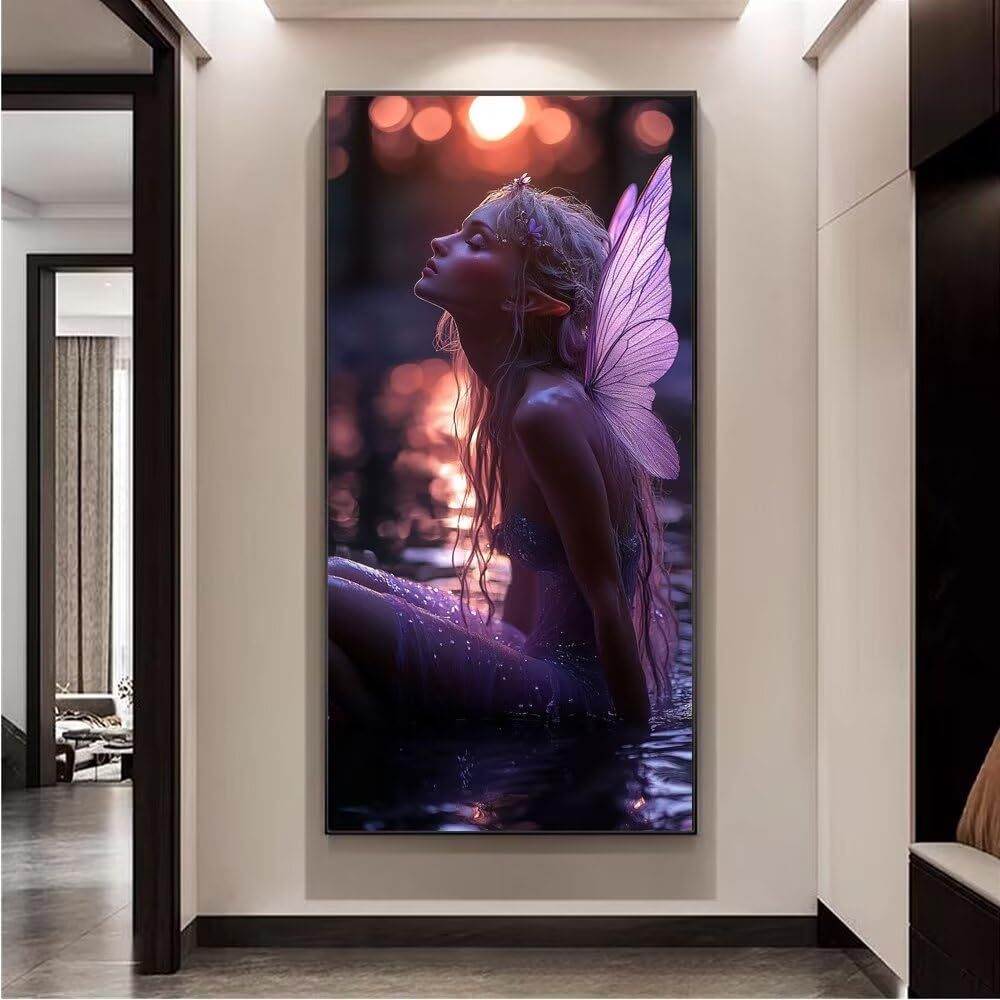Dipingere con i Numeri, Dipingi con i Numeri per Adulti elfi donna kit Pittura Fai-da-Te, con 3 Pennelli e Vernice Acrilica, Hobby Creativi Adulti, Decor Regalo 70x140cm (Senza Cornice) z0z-274
