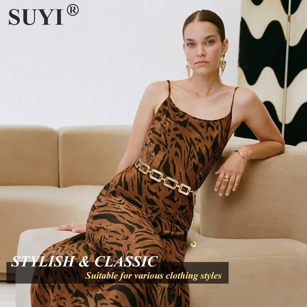 Suyi Waist Chain for Women Ladies Chunky Chain Belt for Dresses - Image 2