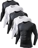 5 or 4 Pack Compression Shirts for Men Long Sleeve Athletic Base Layer Undershirt Gear T Shirt for Workout