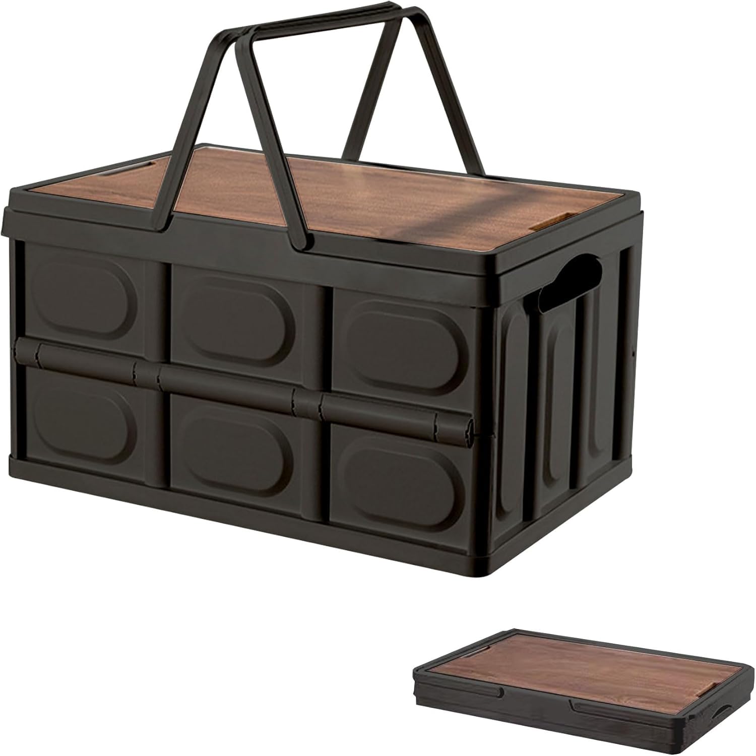 SONGSONG キャンプ 35L 折りたたみ 収納ボックス キャンプ用品木製の…