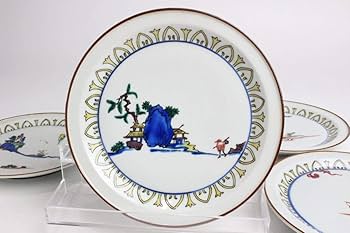 初代 徳田八十吉 古九谷 敬慕 絵変わり 銘々皿  管理T175 共箱付 九谷焼 古九谷写絵変銘々皿 五枚組 初代徳田八十吉作 共箱 – 古