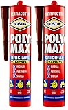 Bostik Poly Max Original Express Colla di Montaggio e Sigillante Universale Super Rapido e Super Forte, colore Terracotta, Cartuccia 425 gr (Confezione da 2)