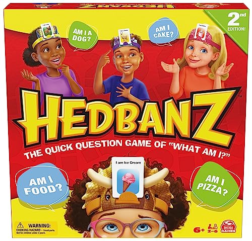 Hedbanz 2nd Edition Picture Guessing Board Game — Family Games | Games for Family Game Night | Kids’ Games | Card Games for Families and Kids Aged 6 and up