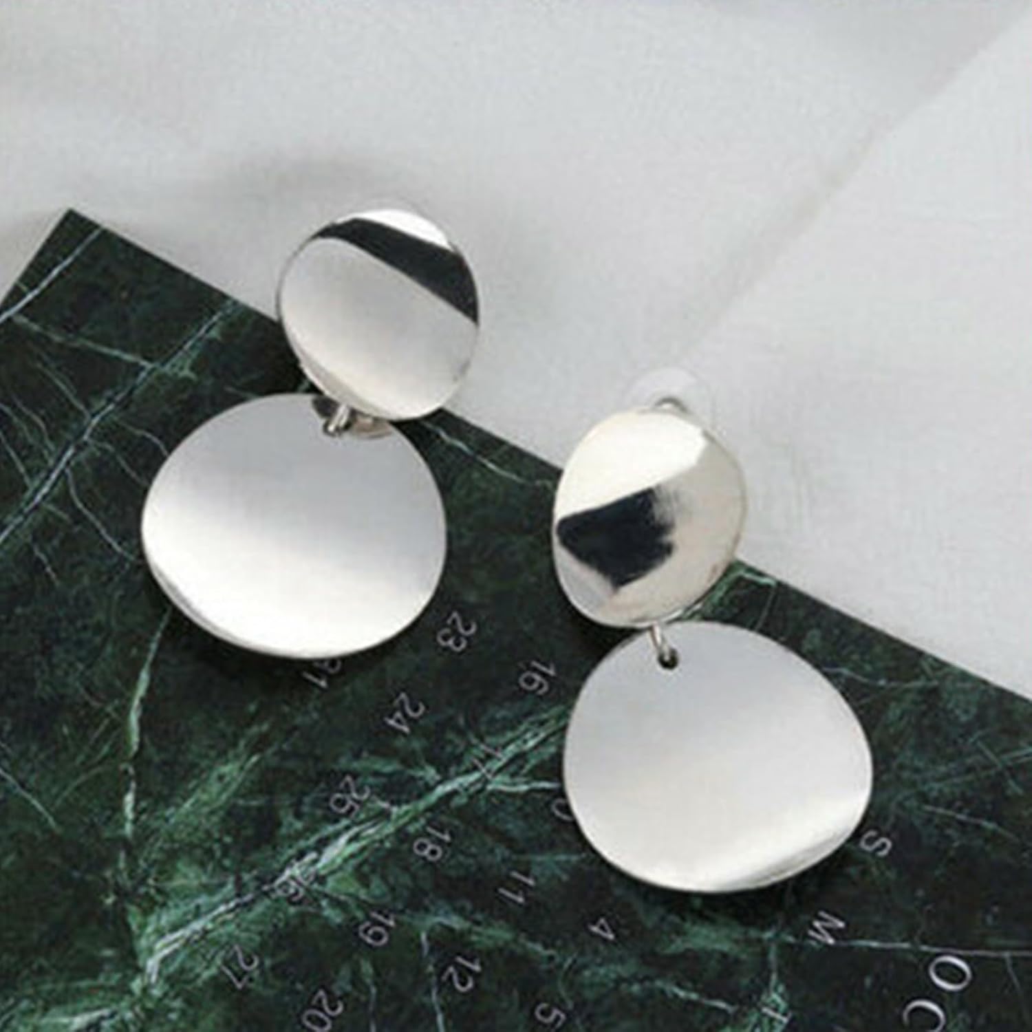 Geometric Double Round Disc Circle Earrings for Women Ear Accessories for Party Jewelry - Image 4