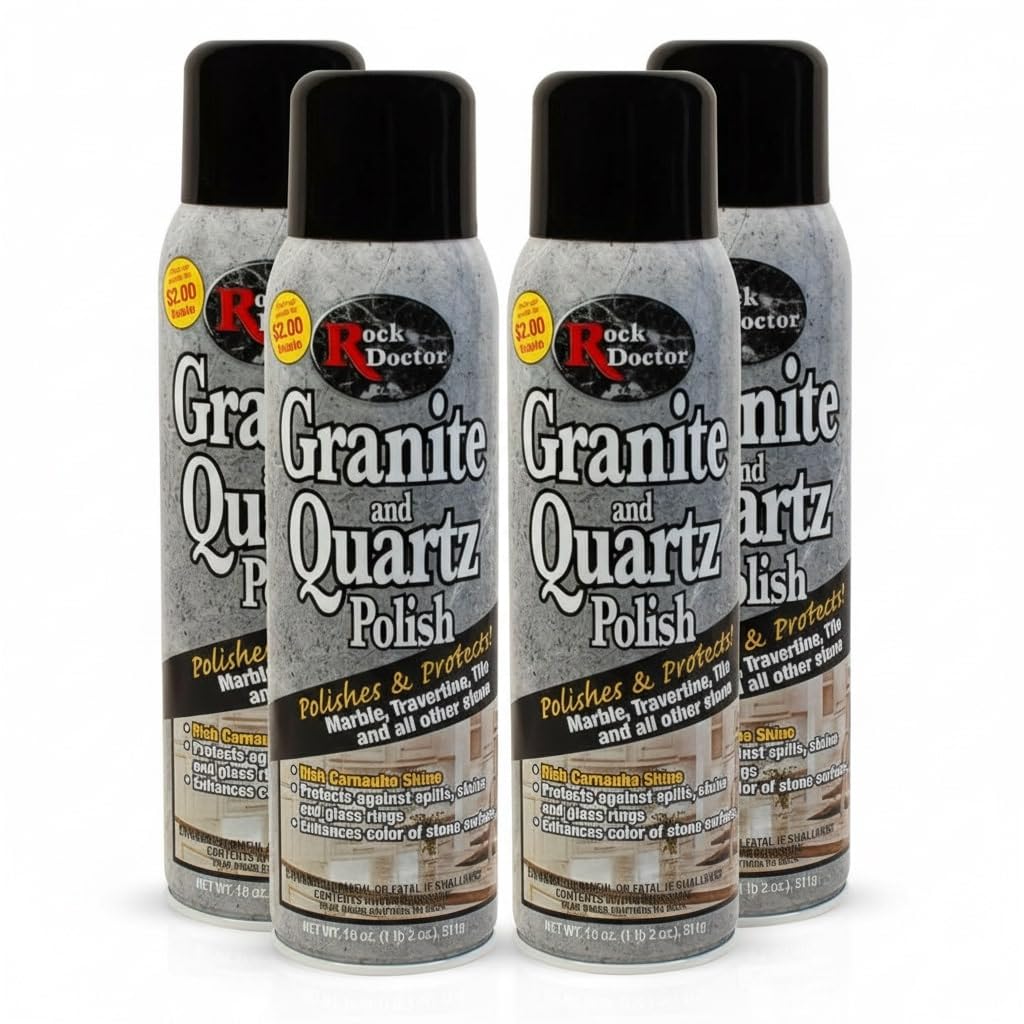 Rock Doctor Granite Polish Spray, 18oz, for Tile, Marble &amp; Stone, Pack of 4