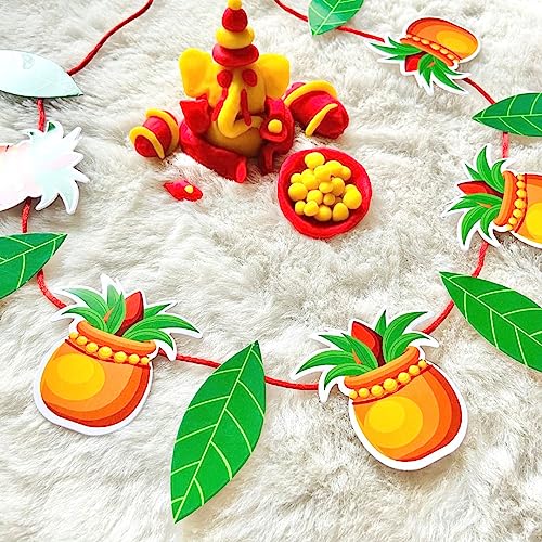 Image of Lattooland DIY Ganesha Kit | Make ecofriendly Clay Dough Ganpati, Rangoli, Toran Making Activity, Stamping Activity | Toy Gift for Kids Boys Girls 3 4 5 6