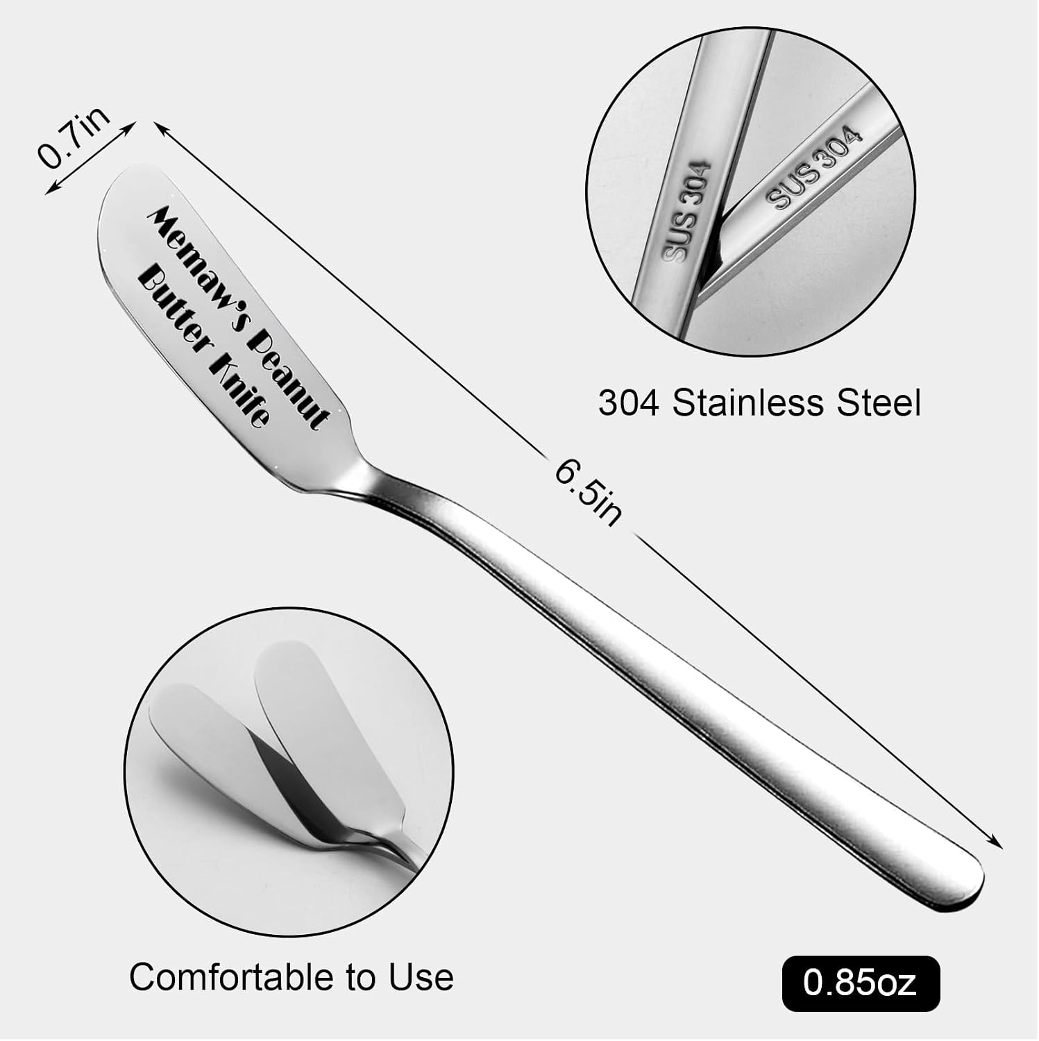 Funny Memaw's Peanut Butter Knife, Personalized Engraved Peanut Butter Spreader Cheese Knives, Novelty Anniversary Christmas Gifts for Sandwich Bread Toast Butter Lover