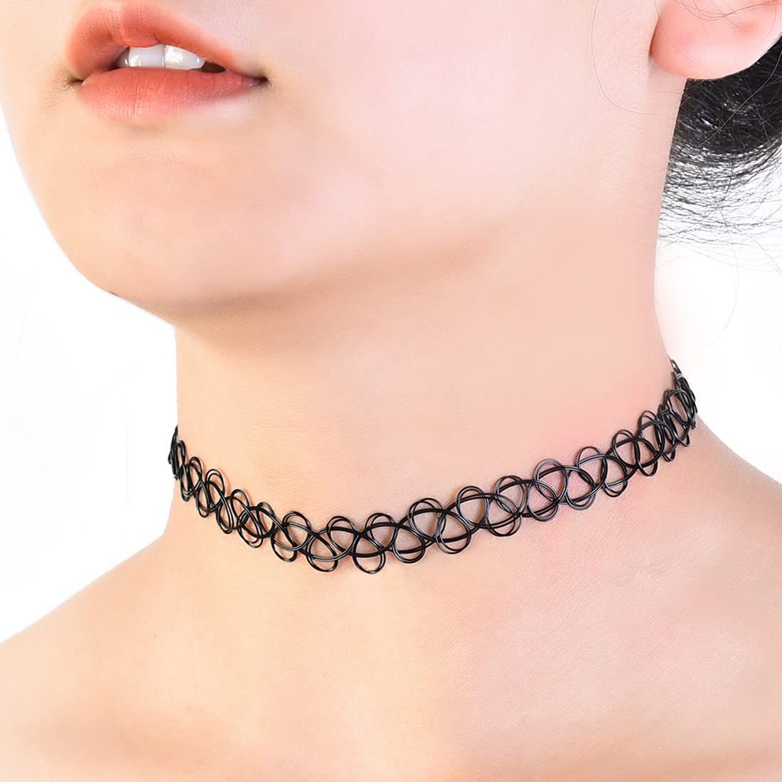 Set 12 Collane Girocollo Tatuaggio Elasticizzate - Colorate E Vintage, Per Ragazze E Donne, Regalo Perfetto - Foto 4