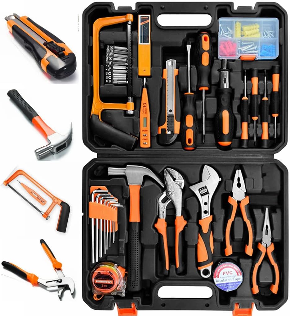 SEASKY Caja de Herramientas 100 En 1, Fijo Más Estable, Kit de Herramientas Manuales de