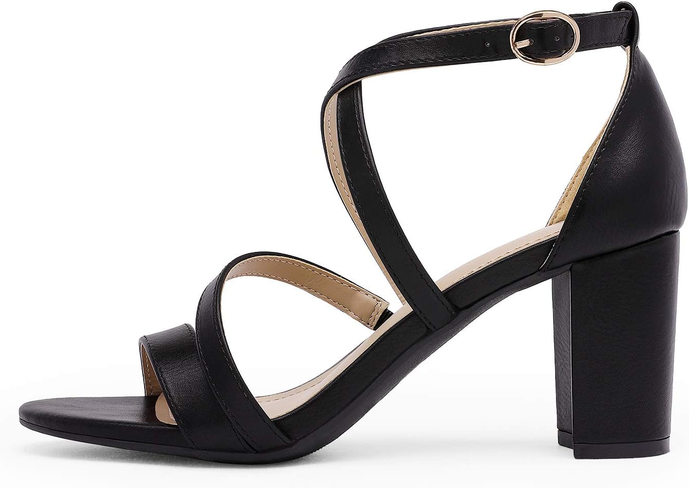 DREAM PAIRS Women’s Ankle Strap Dress Pump Low Chunky Heel Sandals - Image 4