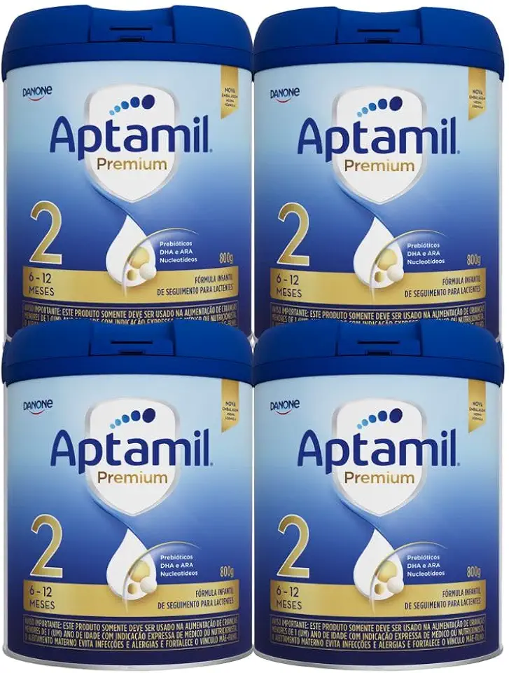 Fórmula Infantil Aptamil Premium 2 800g - Kit 4 latas