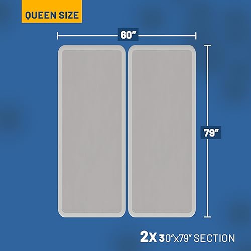 Miniatura 24 de Nutan, Somier dividido resistente de 8 pulgadas para soporte de colchón, duradero y totalmente montado, base de madera natural para King (plegable)