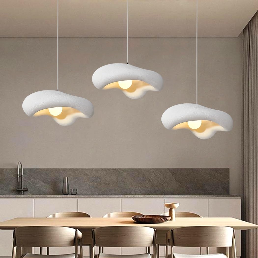 Kreatywna Kwiatowa Lampa Wisząca Wabi-Sabi Lampa Wisząca E27 Nowoczesna Lampy Wiszące Polistyren Lampa Styl Nordycki Do Sypialni Salonu Jadalni Kuchni Pokoju Dziecięcego Żyrandol(White,B)