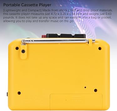 GOWENIC Portable Cassette Player Tape Recorder, Retro Tape Player with AM FM Radio, Headphone Jack, Built in Speaker & Microphone, DC or Battery Powered