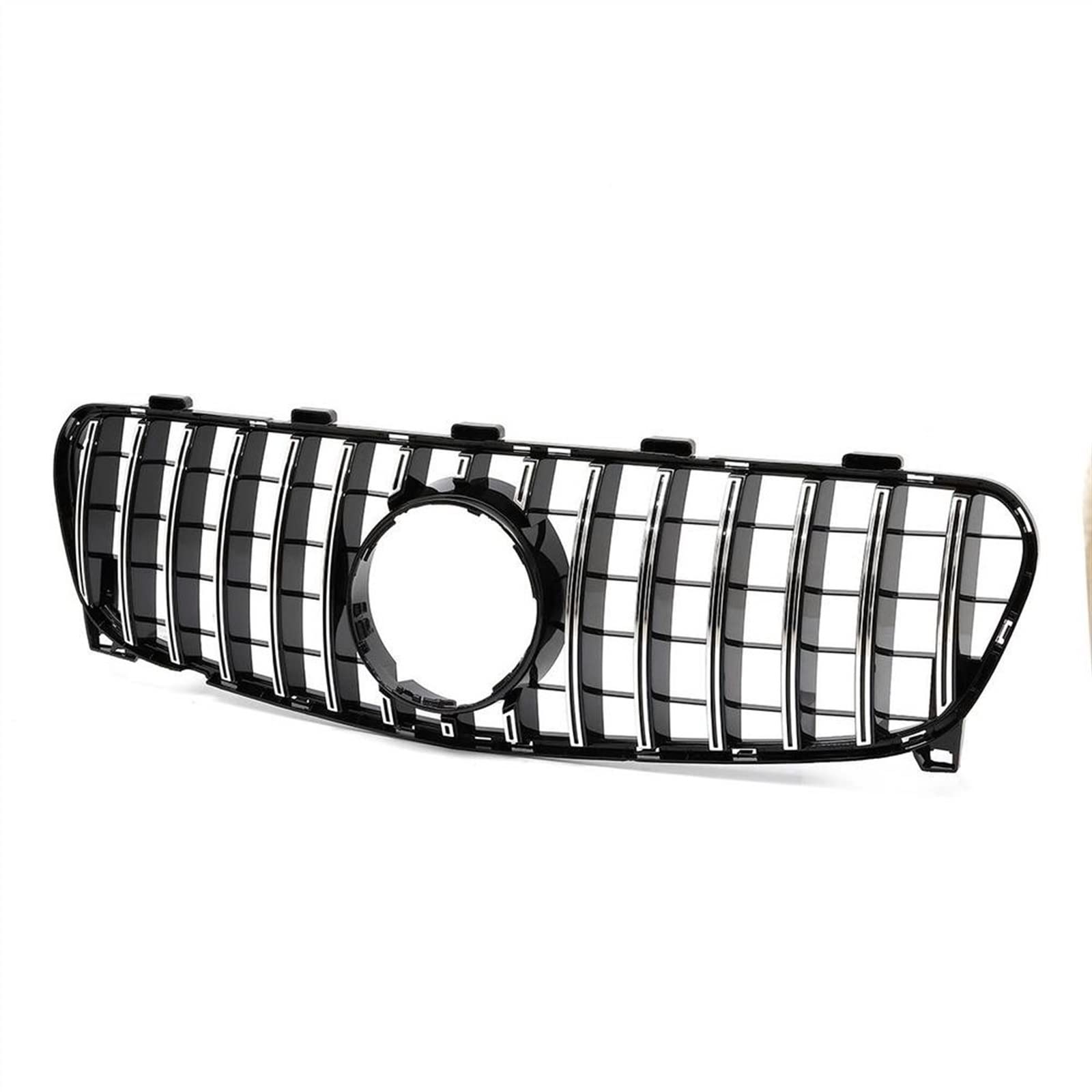 Rejillas Delanteras Parrillas De Carreras De Rejilla De Parachoques Delantero De Coche ABS GTR De Plata Cromada para Mercedes para Benz X156 GLA200 GLA250 GLA45 AMG 2017-2019