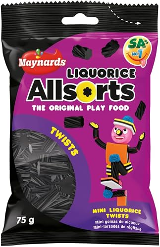 All Sorts Liquorice Twists 75g: Fruit Flavoured Soft and Chewy Classic Candy with an Assortment Flavors, Fun Shape