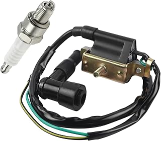 2-Wire Ignition Coil Compatible with 4-stroke 50cc 70cc 90cc 110cc 125cc Honda XR50 CRF50 ATC110 C70 Z50 ATV Dirt Bike Go Kart with A7TC Spark Plug