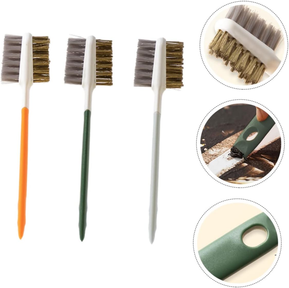 SOLUSTRE 9pcs Stovetop Cleaning Brush Ergonomic Double-end Gas Stove Brush for Kitchen Cleaning for Removing Food Stains and Grease