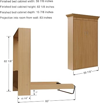 ROOMTEC Full Murphy Bed Hardware Kit, Vertical, Alloy Steel, Black