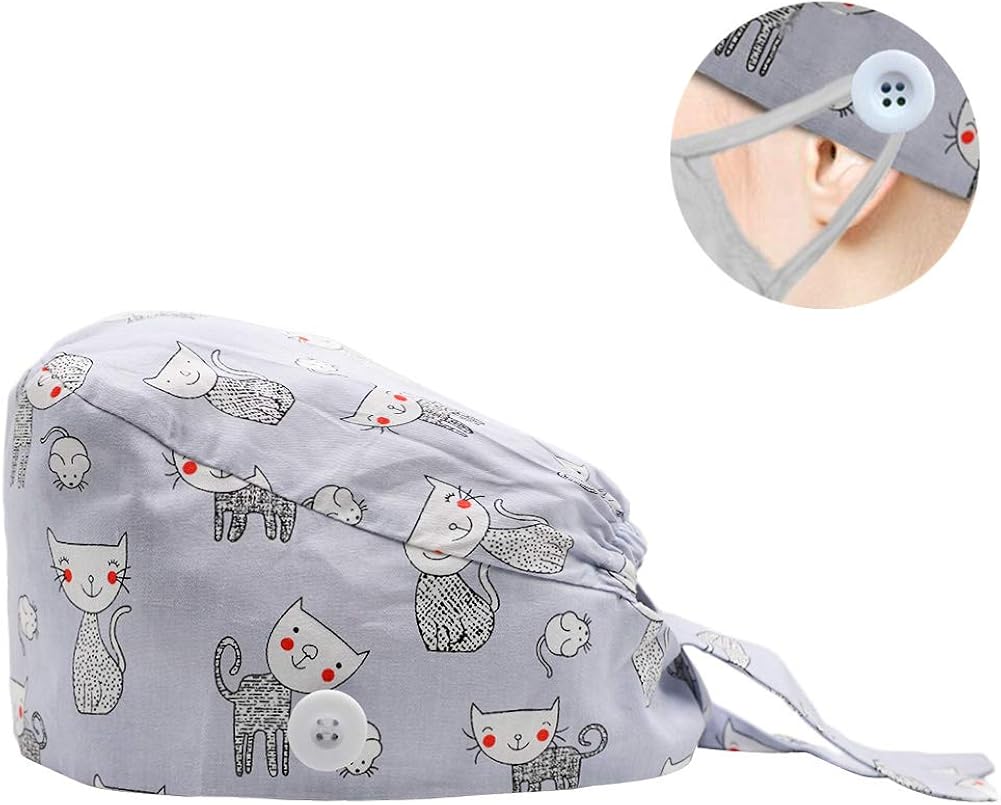 BUTITNOW Working Cap with Button and Sweatband Adjustable Bouffant Hats for Women Men: Clothing, Shoes & Jewelry
