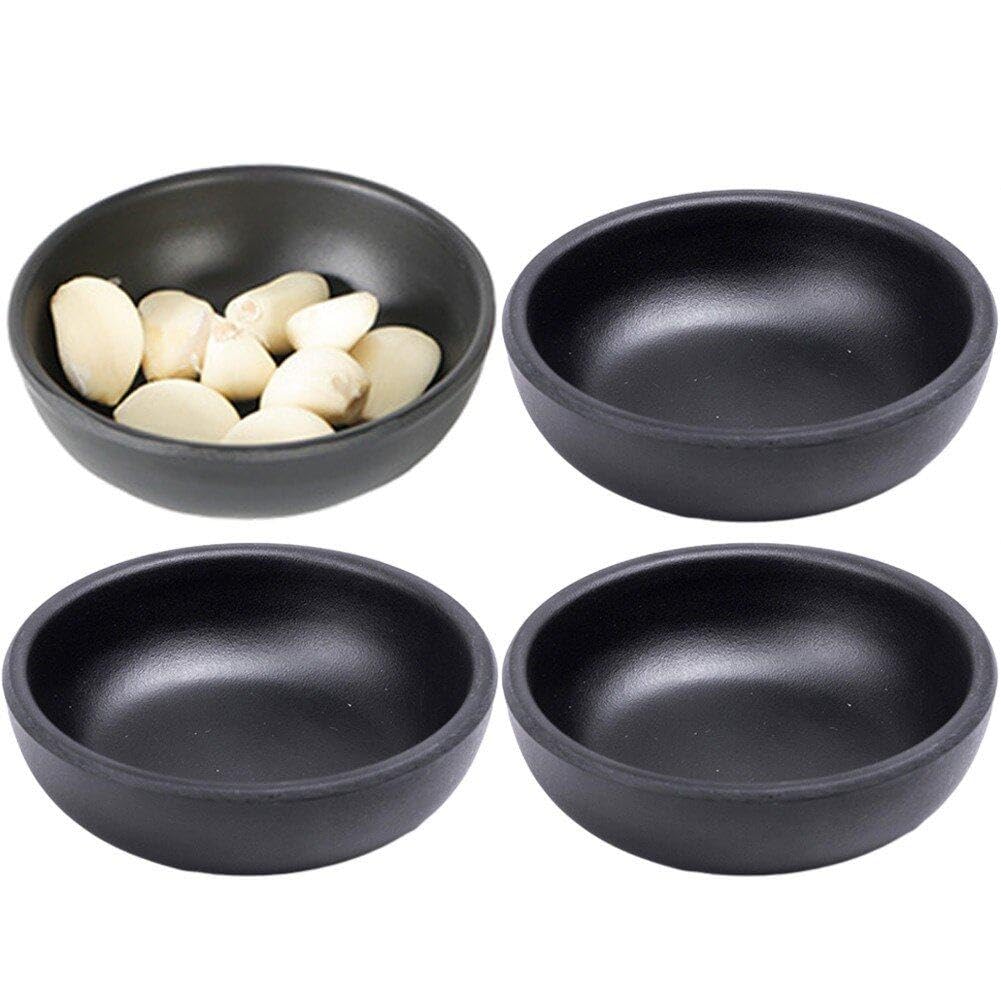 Fituenly Style3 4Pcs Dipping Soy Sauce Dishes Sushi Wasabi Sauce Dish Black Dipping Bowls Condiment Plate Dinnerware Kitchen Accessories