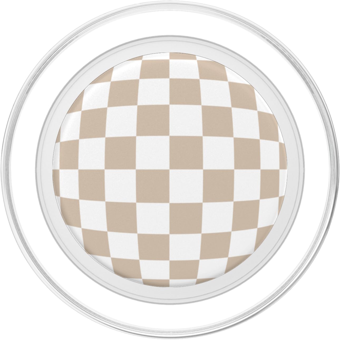 Sandy Beige - Checkerboard Swirl 60s 70s PopSockets MagSafe PopGrip for iPhone