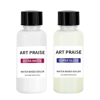 Premium Air Dry Clay Varnish Set, Matte & Gloss Finish, Air Dry Clay Glaze for Pottery and Acrylic Paint, Colourless, High Gloss & Scratch Resistant 30ml Each