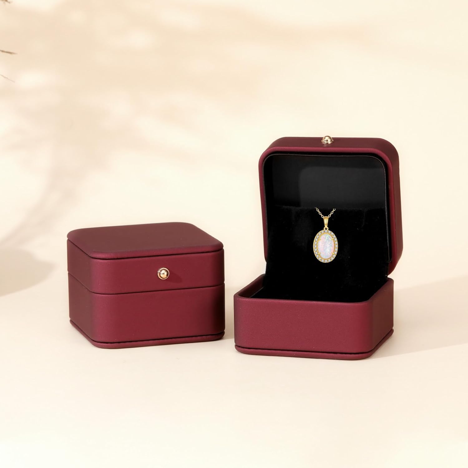 KQF Opal Necklace 14k Solid Gold Cubic Zirconia Necklace Pendant Minimalist Party Jewelry Fashion Gifts For Women - Image 6