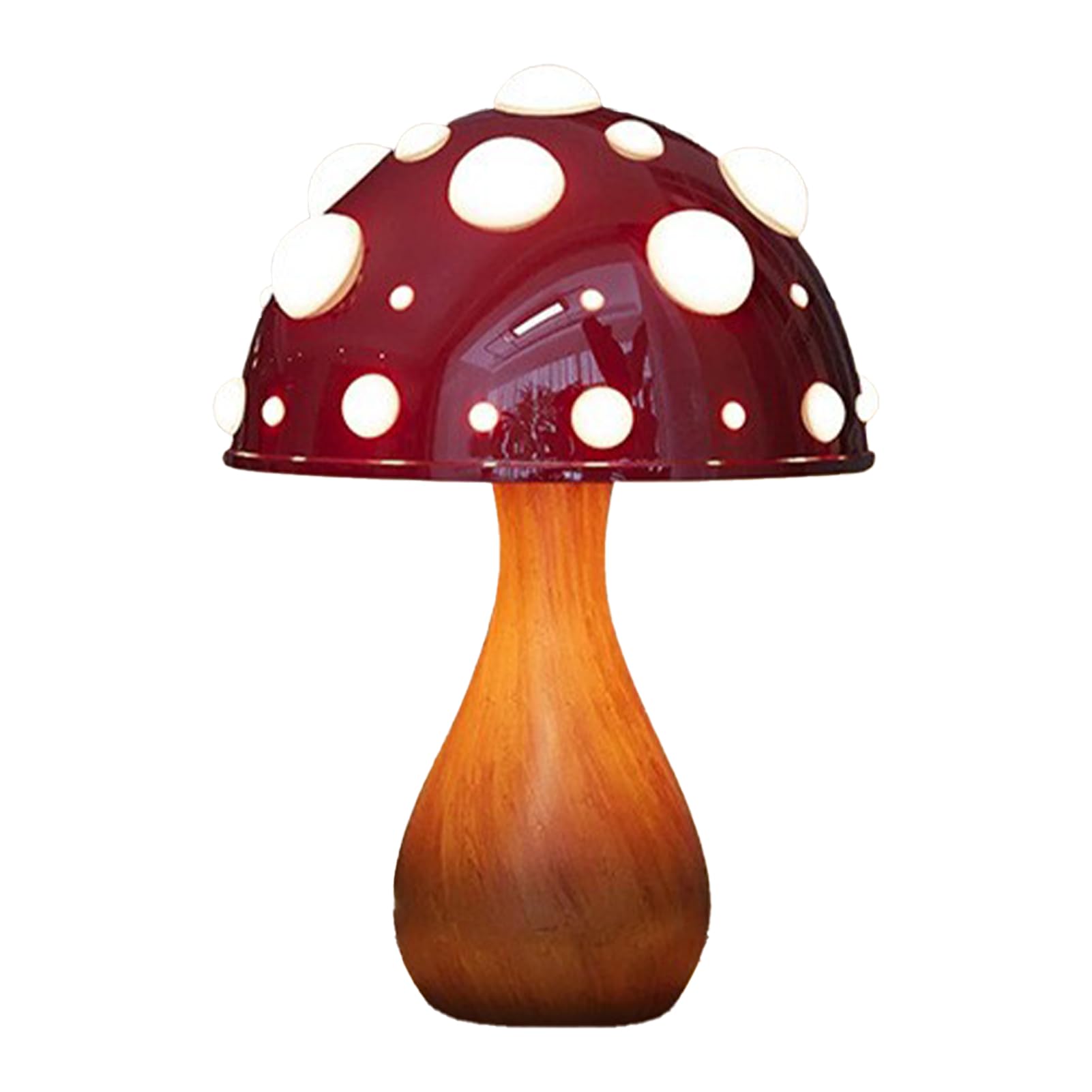 fangange Table Lamp for Bedroom，LED 3 Colors Dimmable Push-Button Control Mushroom Decor Lamp，Non -slip Base， for Bedroom, Living Room, Office