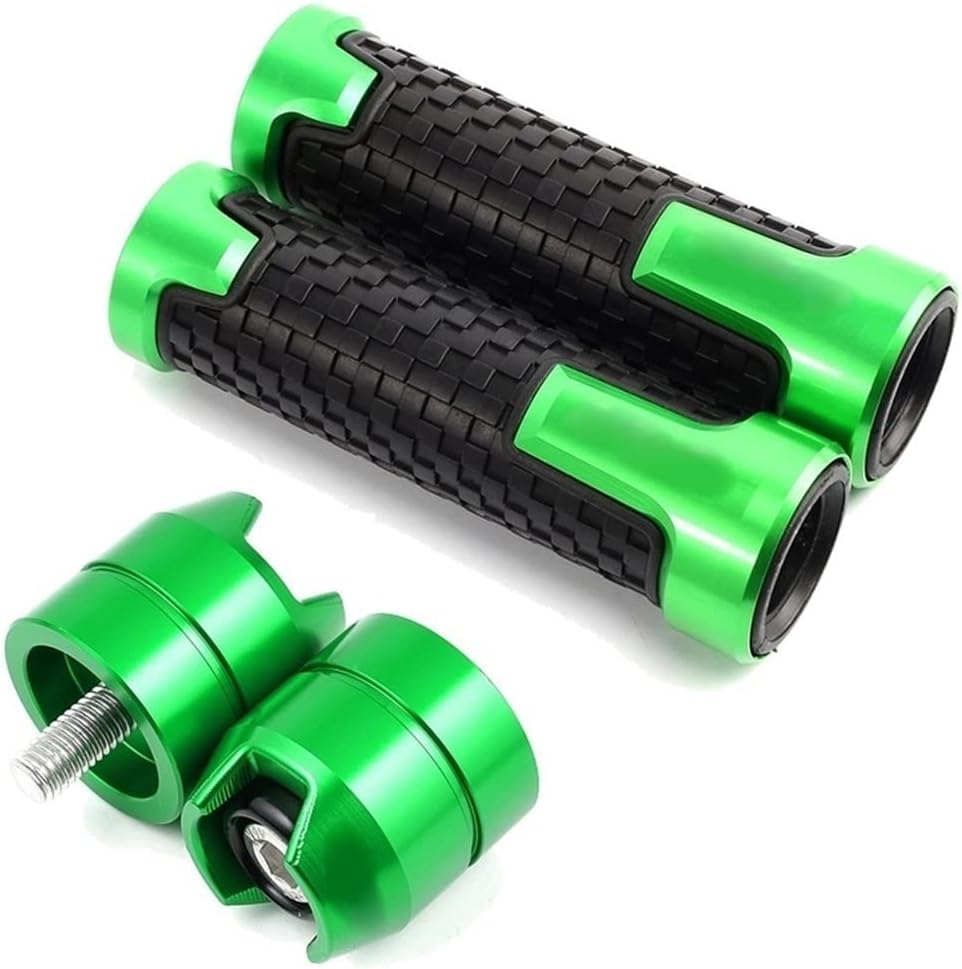 Handlebar Plug for Kawasaki Ninja 400 300 250 ZX6R ZX10R ZX14R ZX12R ZX9R 750R Motorcycle Hand Grips Handle Bar Anti-Skid Handlebar Hand Grip Ends Plug Balanced Plugs (Color : Green)