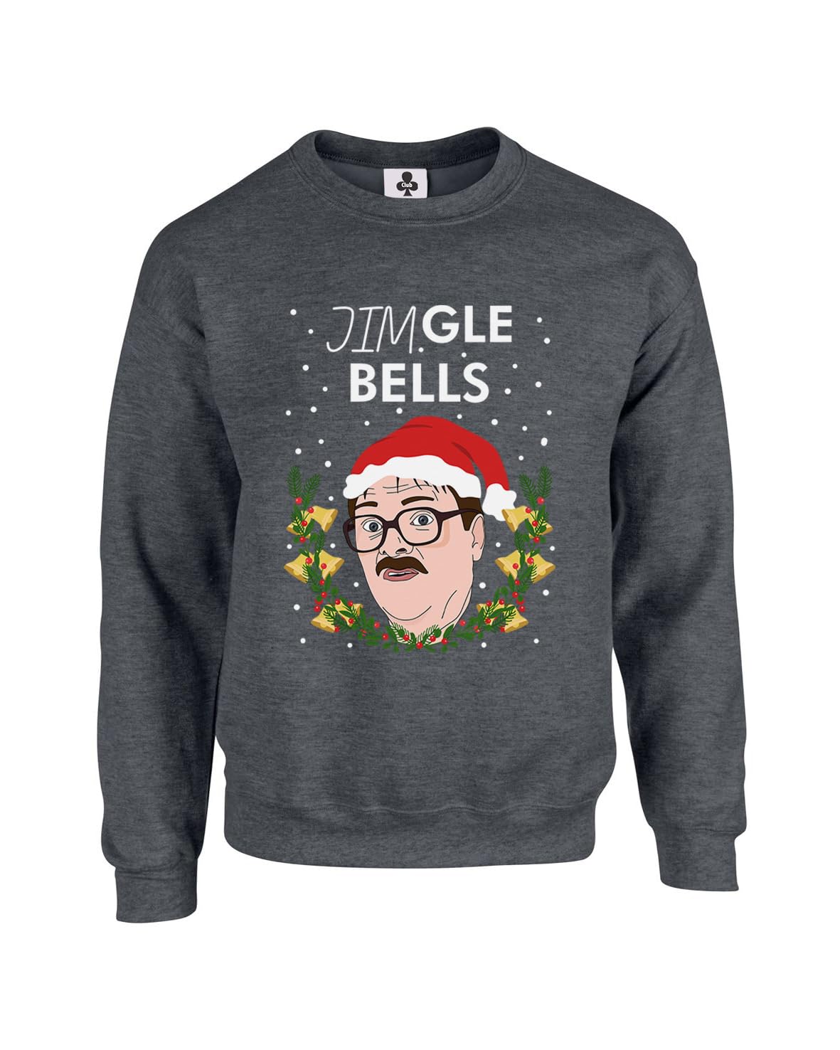 New Spirit Original Unisex Dark Heather Jim-Gle Bells, Meme Novelty Christmas Xmas Festive Funny Joke Humour Comedy Funny Adults Sweatshirt Jumper