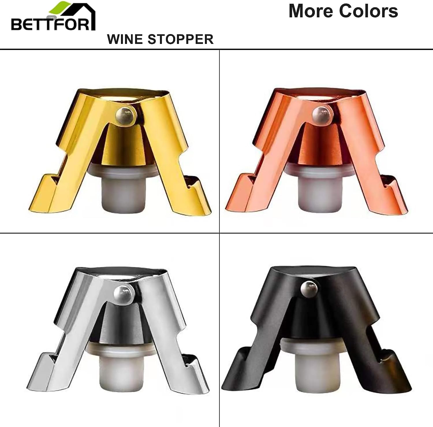 Tapones de champán con protector de champán de acero inoxidable con silicona de grado alimenticio a prueba de fugas, se mantienen frescos, adecuados para champán, cava, prosecco y brillante