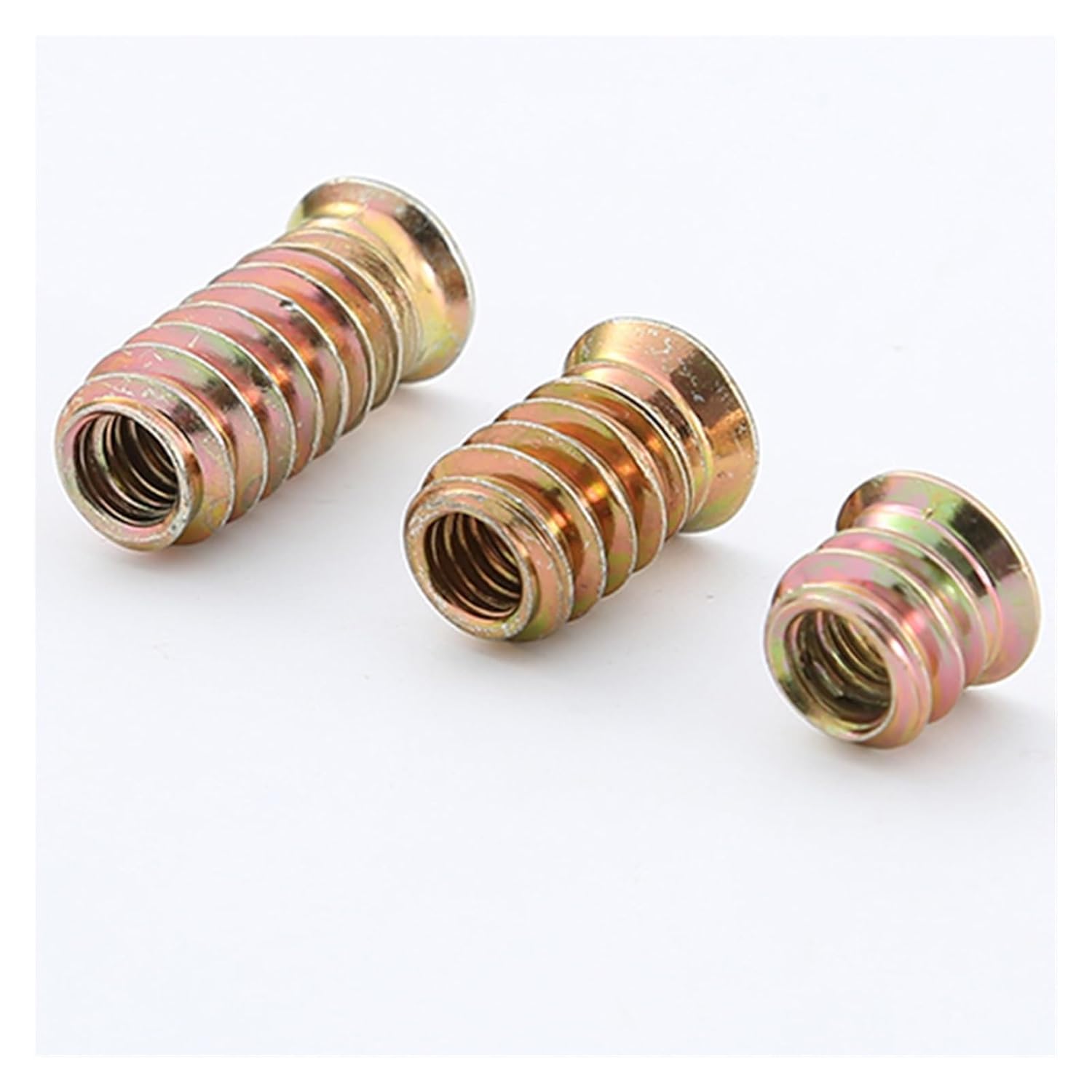 20/50Pcs M6 M8 M10 Flanged Hex Socket Drive Head Furniture Carbon Steel Nut Thread for Wood Insert Nuts(M8x15 50pcs)