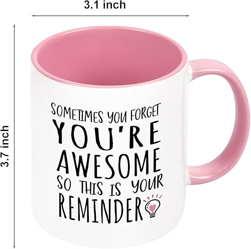 Miniatura 9 de YHRJWN - Taza de café Sometimes You Forget You're Awesome - Regalos inspiradores de amistad de cumpleaños para mujeres, compañeras de trabajo,