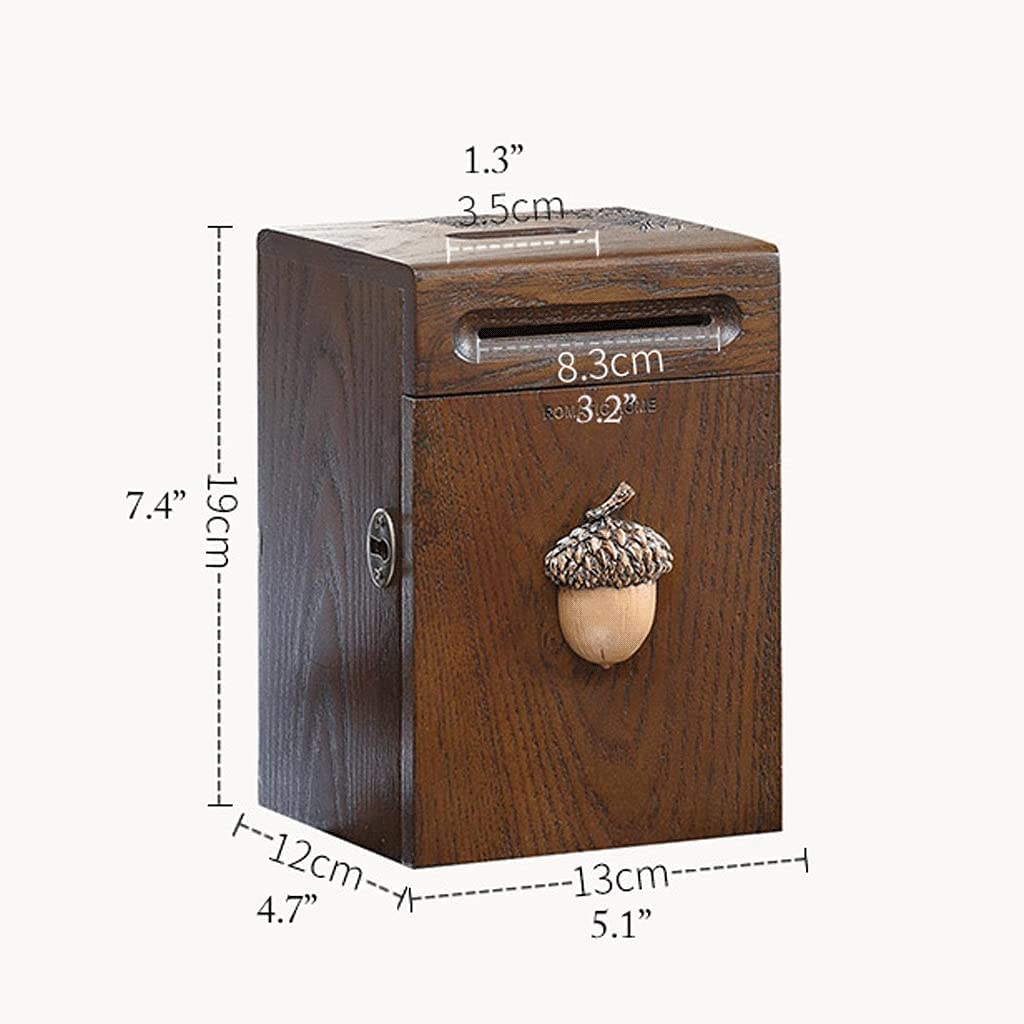 Amazon.co.jp: 貯金箱、貯金箱、木製貯金箱ドングリ/松ぼっくり装飾