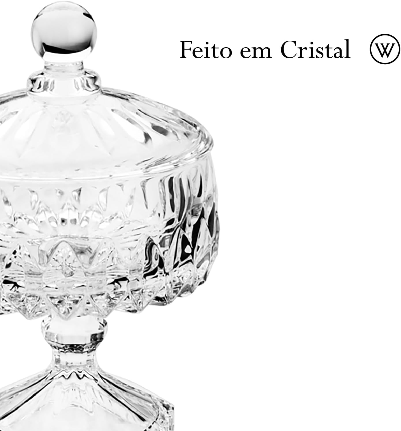 WOLFF Potiche Decorativo de Cristal Com Pé Louise 11cm x 18cm - Enxoval - Decoração - Organização - Bomboniére - Vasos Decorativos WOLFF Potiche Decorativo de Cristal Com Pé Louise 11cm x 18cm - Enxoval - Decoração - Organização - Bomboniére - Vasos Decorativos