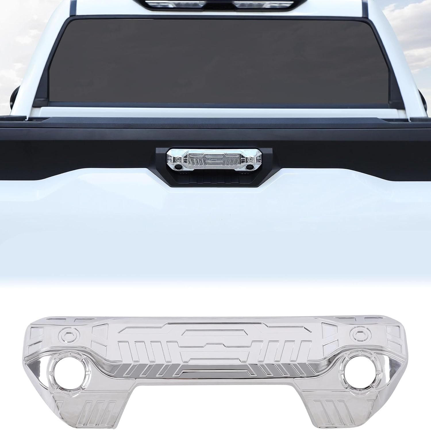Aunginsy Tailgate Handle Trim Cover Compatible with Toyota Tundra 2022-2025, Car Rear Trunk Door Tail Gate Grab Handle Liftgate Scratch Protector Decorative Cover ABS Accessories-2 Holes-Mech Style