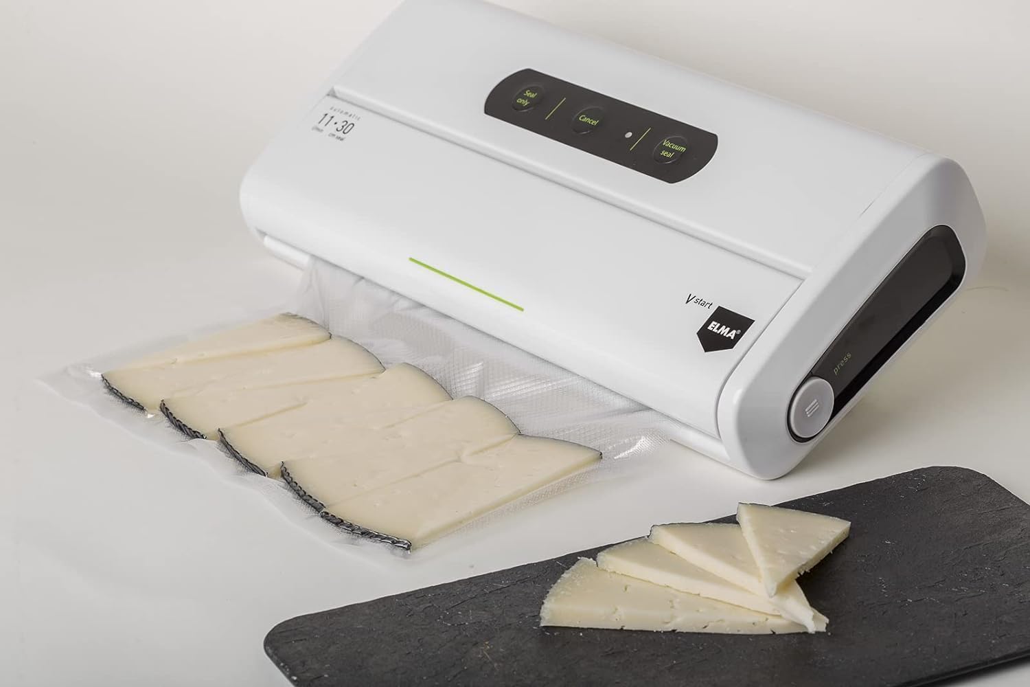 Elma Maquina Envasar Al Vacio V-start para Envasar Alimentos al Vacío de Uso Doméstico | Barra de sellado 30cm | 34x15x7cm, 175W