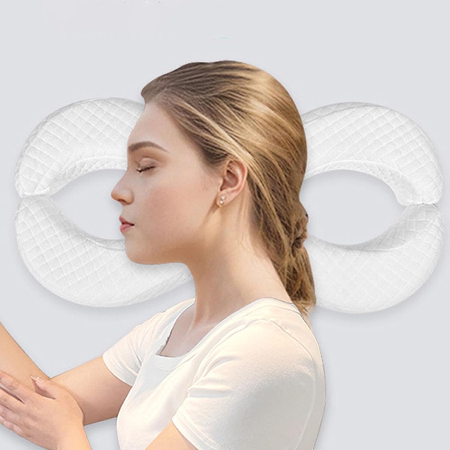 Fockety Face Pillow for Wrinkles Reduction, Ergonomic Memory Foam Pillows for Wrinkles and Sleep Lines, Soft Comfortable Silk Side Sleeper Pillow Beauty Pillow with Removable