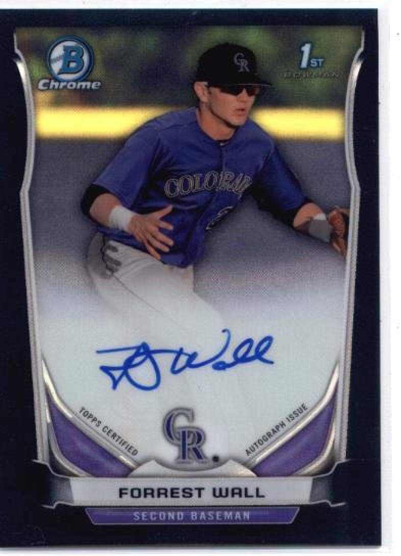 2014 Bowman Draft Chrome Autograph Black Refractor #BCA-FW Forrest Wall Rockies MLB Baseball Card (Autographed) /35 NM-MT