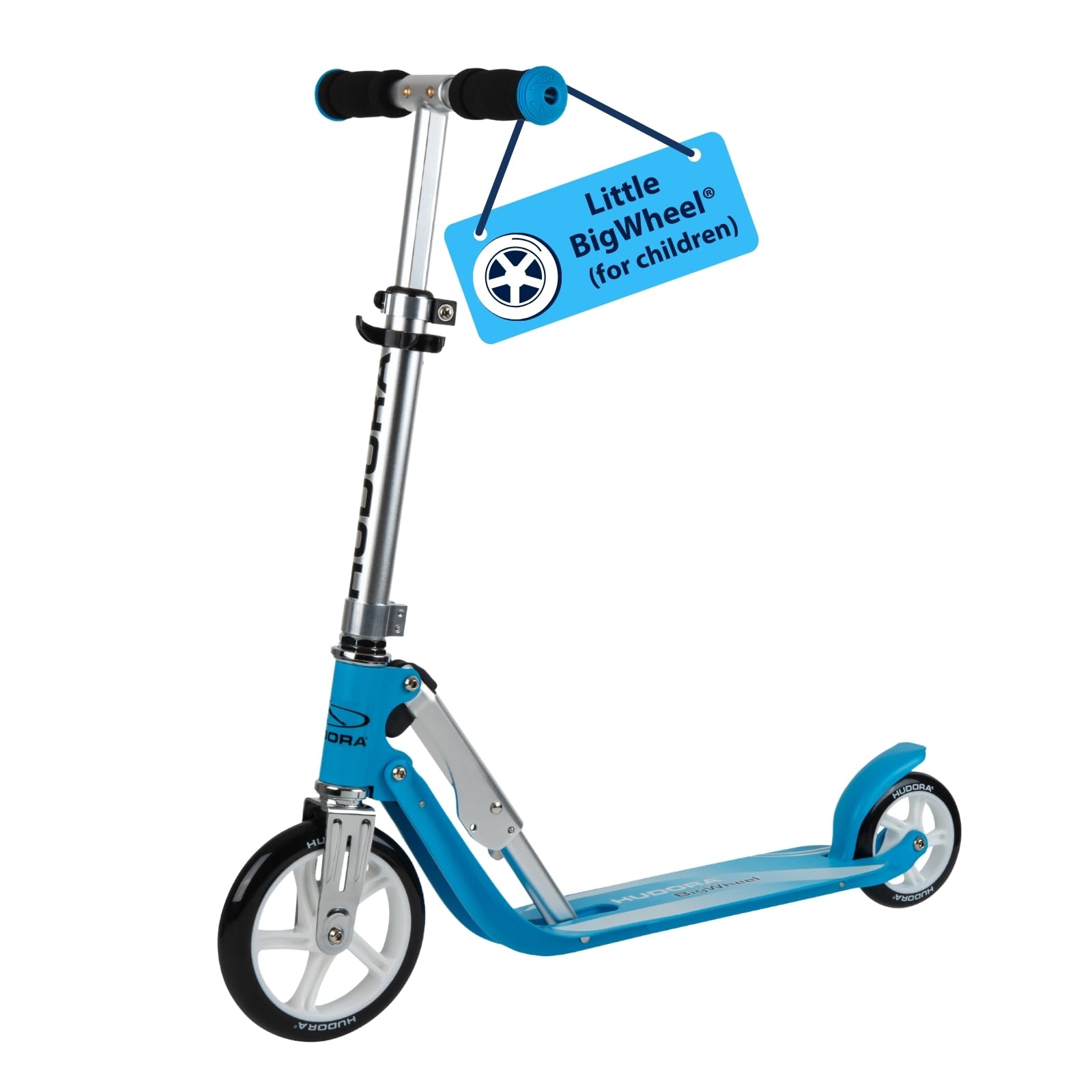 HUDORA Little BigWheel Scooter I bezpieczna aluminiowa hulajnoga dla dzieci od 3 lat I składana hulajnoga miejska z regulacją wysokości do 100 kg I stabilna hulajnoga z dużymi oponami