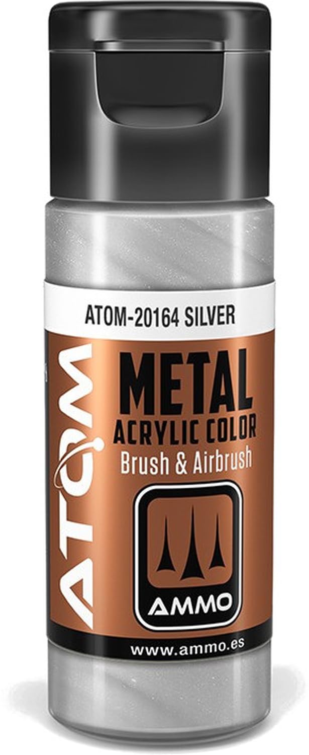 Amazon.com: AMMO of Mig Jimenez S.L Atom: Metallic Silver Acrylic