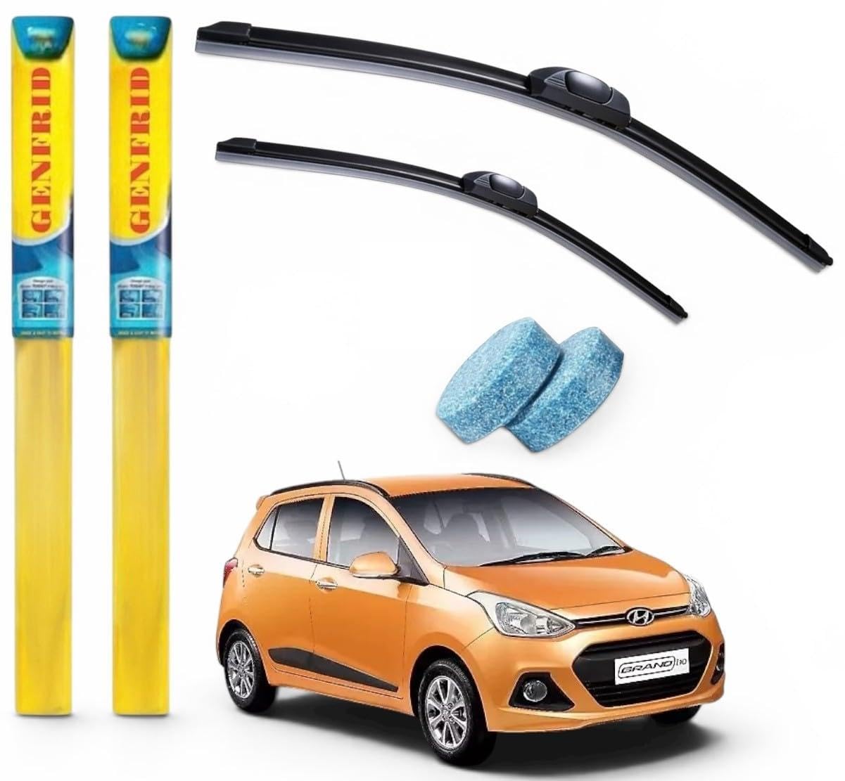 Car Windshield Wiper Blades Suitable With Hyundai i10 Grand - Set of 2Pc (D-22, P-16)-picture-10