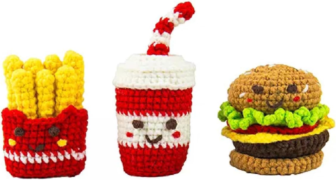 Gift Republic Mini Fast Food Pocket DIY Crochet Crafts Kit, Multicolor