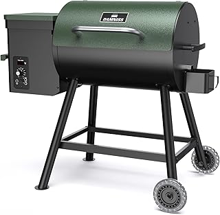 DAMNISS Wood Pellet Grill & Smoker 8-in-1 Multifunctional Portable BBQ Grill with Automatic Temperature Control, Rugged Wh...