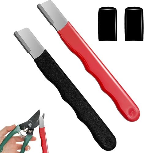 2 Pieces Garden Tool Sharpener, Garden Tool Blade Sharpener for Knife, Garden Knife Sharpener for Hedge Shears Scissors, Mini Sharpener for Gardening Pruner, Loppers