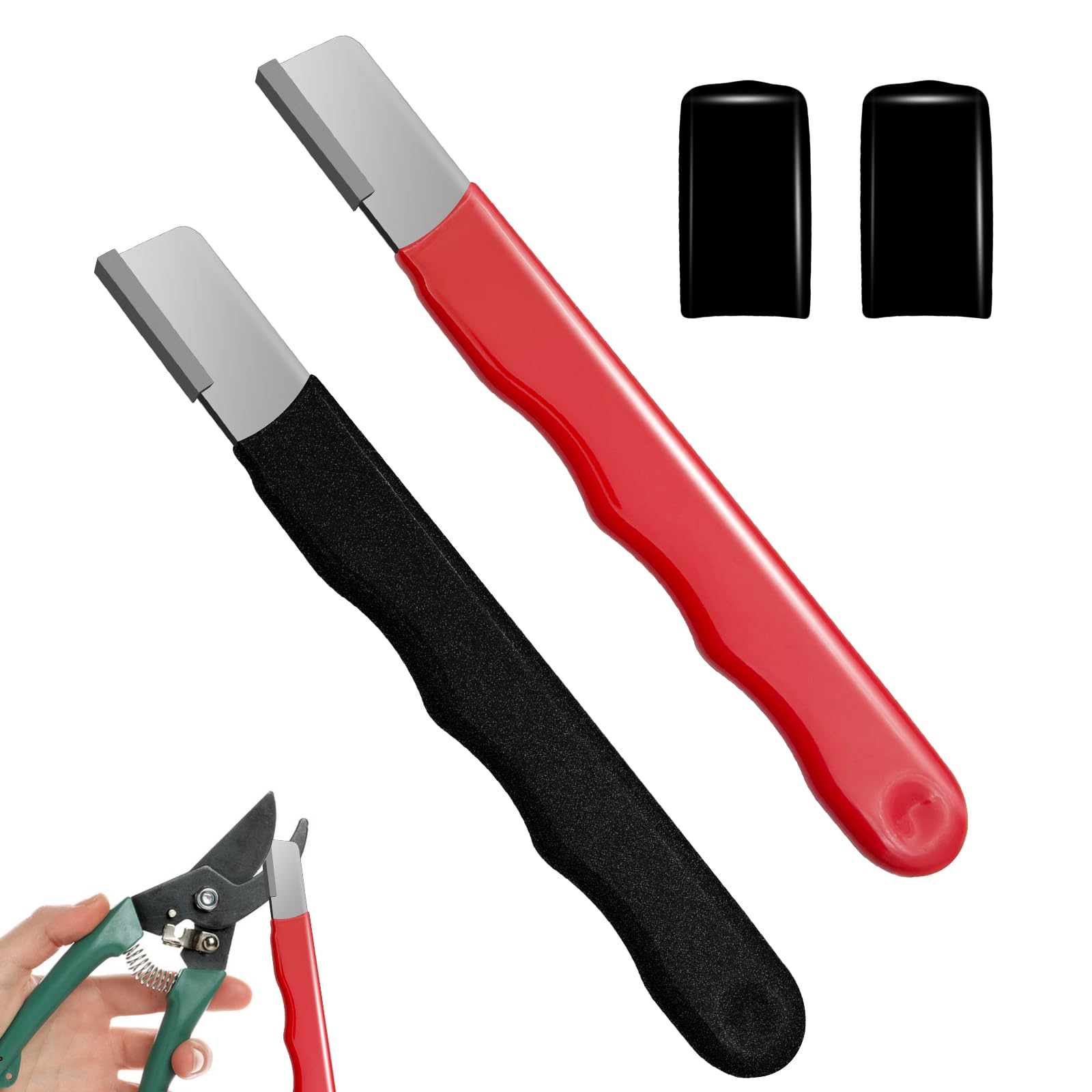 2 Pieces Garden Tool Sharpener, Garden Tool Blade Sharpener for Knife, Garden Knife Sharpener for Hedge Shears Scissors, Mini Sharpener for Gardening Pruner, Loppers