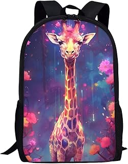 Cute Floral Giraffe Lightweight Cool Graffiti Animal Backpacks Girls School Bags Kids Bookbags Cool Travel Daypack For Boys Girls