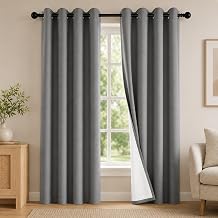 2 Panels 100% Blackout Curtains, Lightweight Thermal Insulated Grommet Drapes for Bedroom Living Room, Light Blocking Window Treatment, Pack of 2, 54x84 Inches, Charcoal Grey