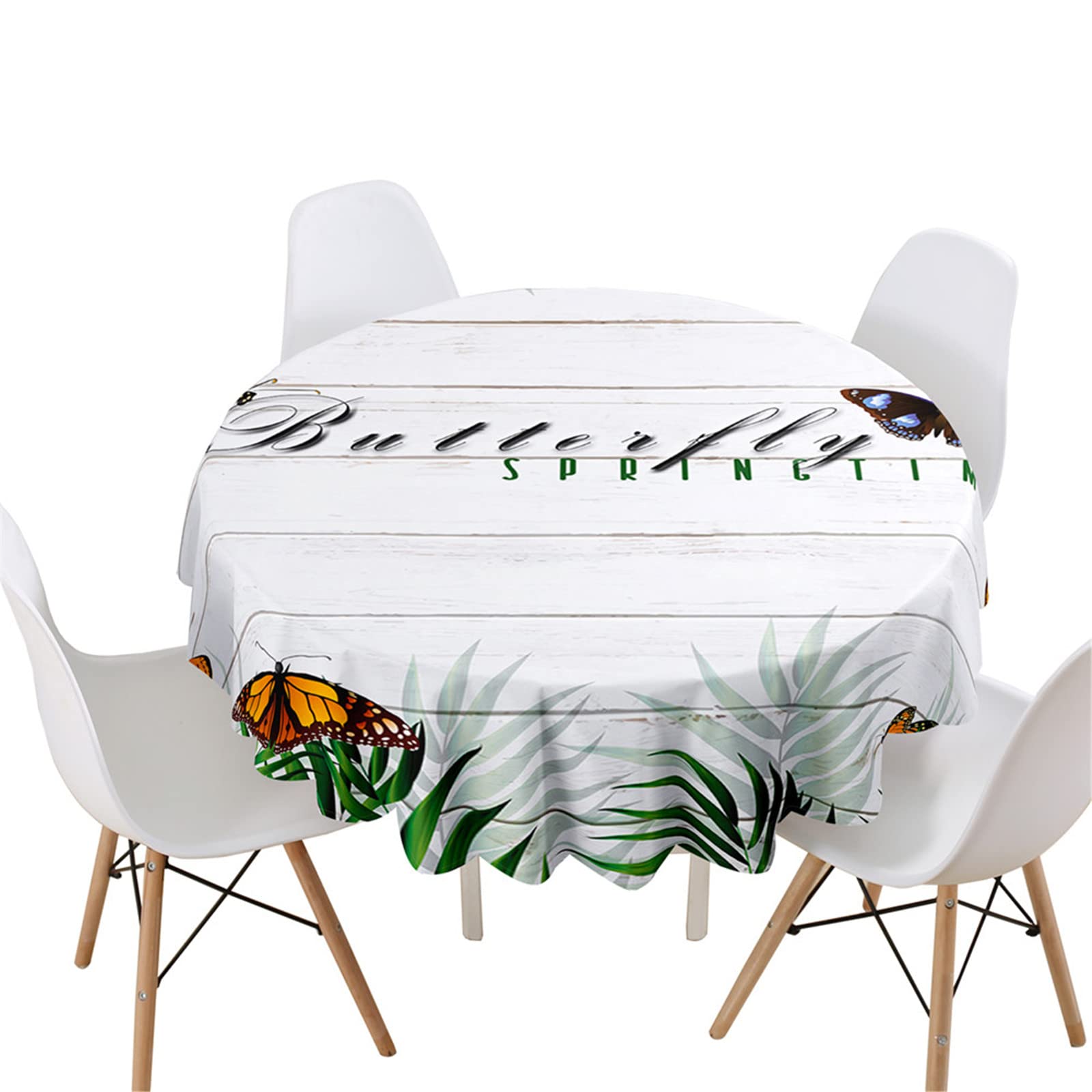 Highdi Nappe Ronde Anti Tache Impermeable, Impression Papillon Nappe De Table De Décoration Pour Cuisine Picnic Jardin Table Protection Tables Pour Restaurants (Lumière Des étoiles,Diamètre 150cm